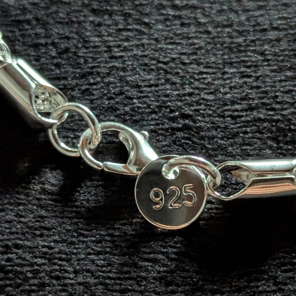 Sterling Silver 925 Chain Bracelet 4mm Women - Picture 3 of 7